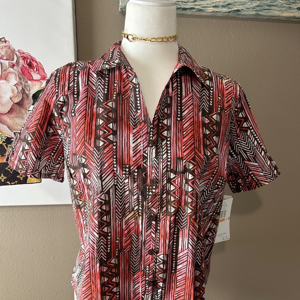 NEW! $30 Retail! Womens S ERIKA Button up! Sunset Orange Selma for $12.99